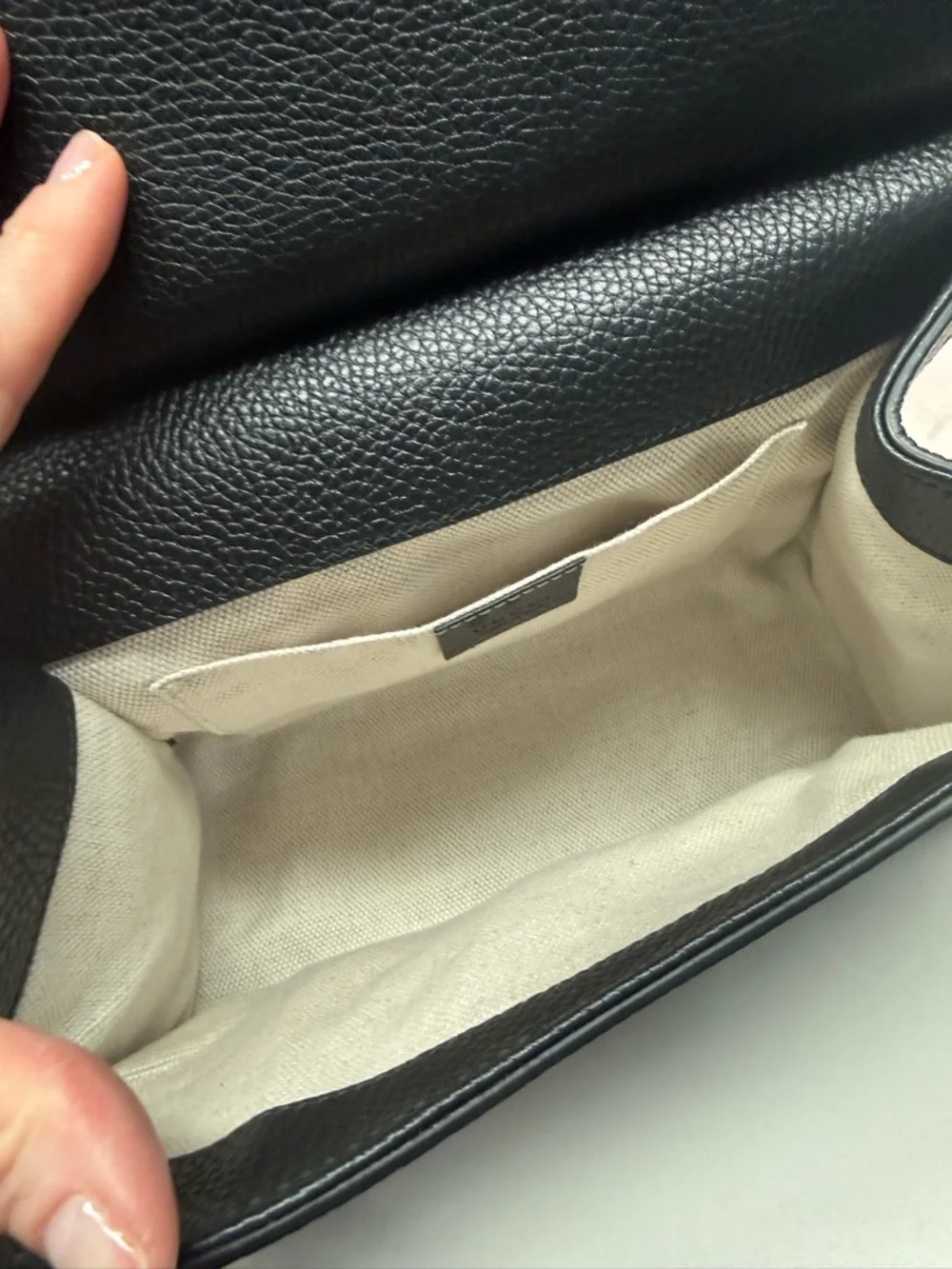 Gucci Black Top Handle Satchel with Gold GG - Picture 5 of 5